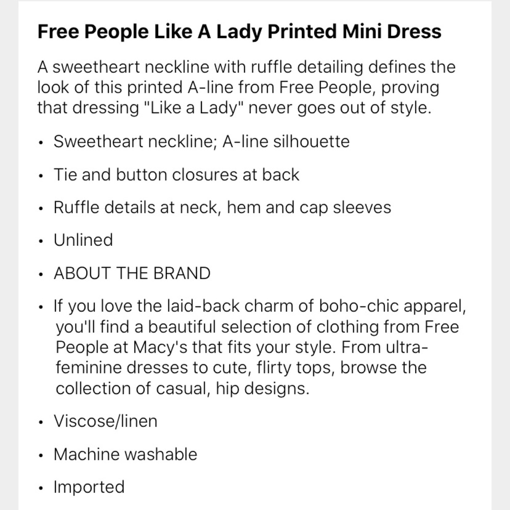 Free People Like A Lady Mini Dress Sz:M - Picture 7 of 8